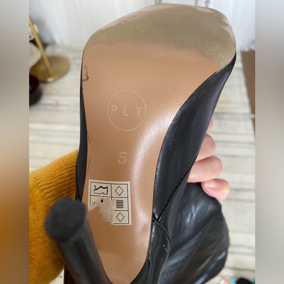 Elegant Black Over-the-Knee Peep-Toe Stiletto Boots. Size 7 - Picture 12 of 13